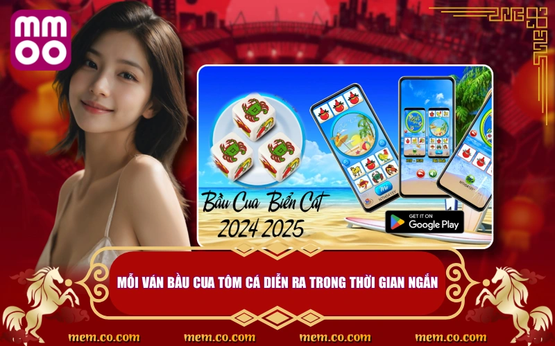 Bầu Cua Tôm Cá - Game Truyền Thống Ngày Tết Không Nên Bỏ Lỡ 3 Mỗi ván Bầu Cua Tôm Cá diễn ra trong thời gian ngắn
